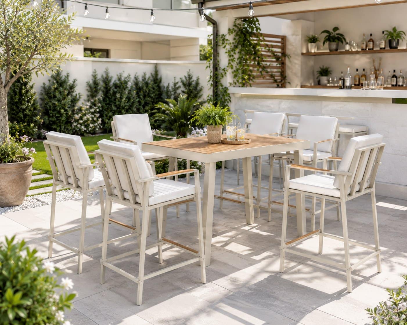 A bar area in the garden